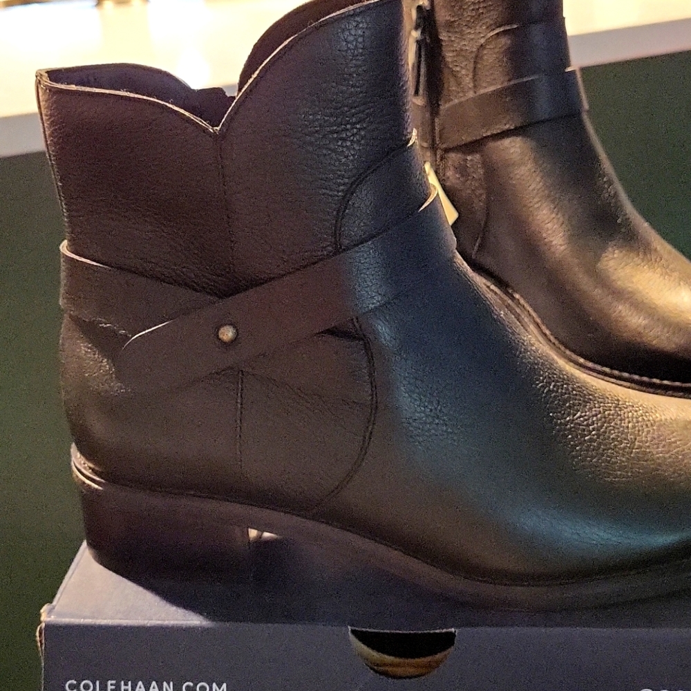 Cole Haan Black Leather Booties, New with tags, box.